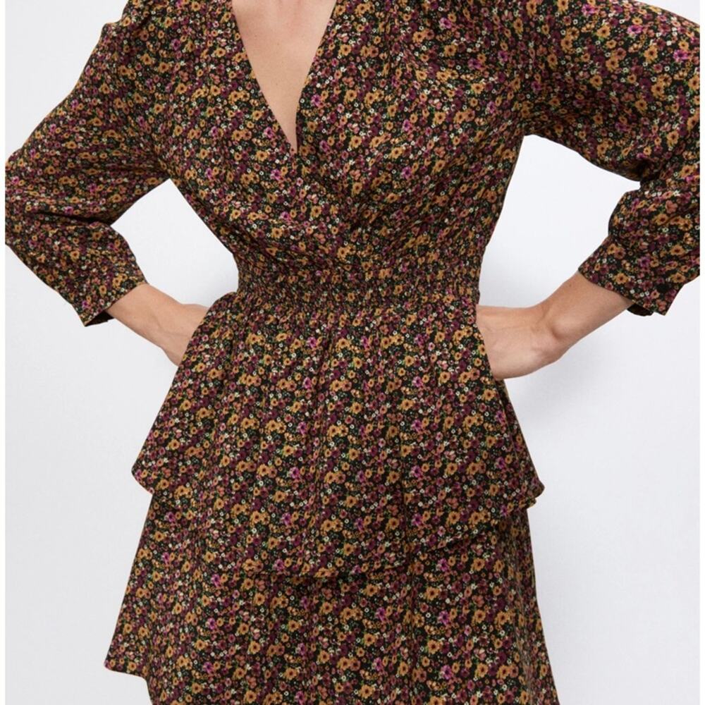 Zara floral printed mini dress size M  NWOT